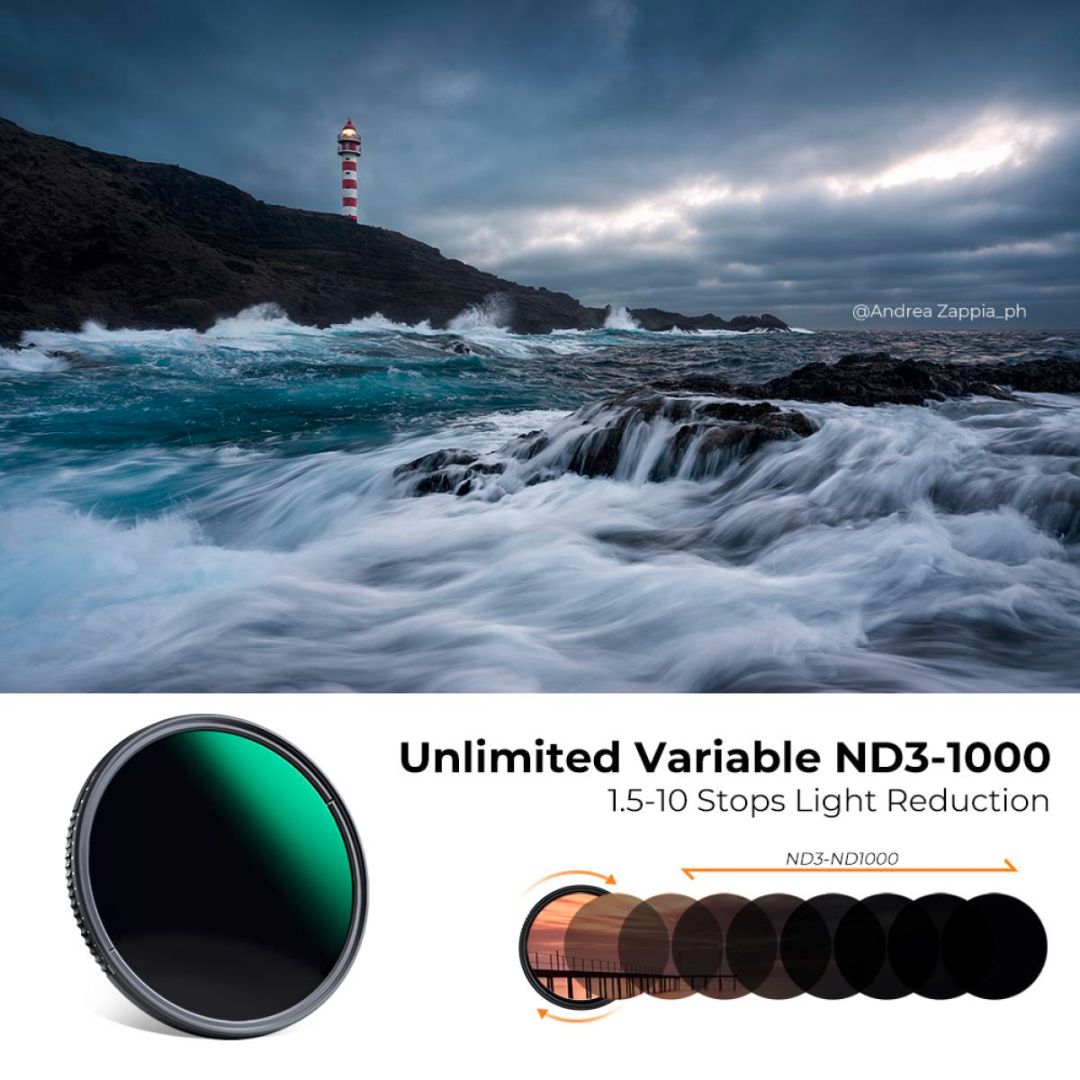 K&F Concept 55mm Variable ND Filter ND3-ND1000 (1.5-10 Stops) KF01.1832 - 2